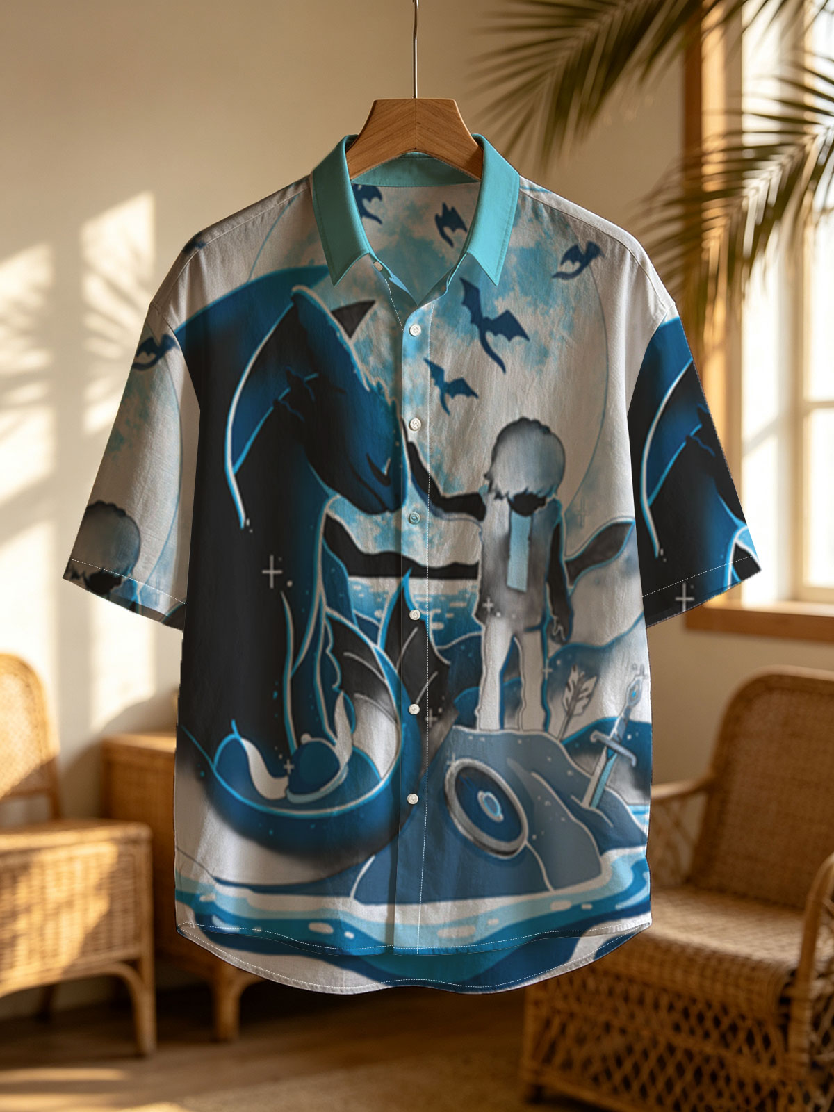 Boy and Dragon Under Moonlight -  Shirt