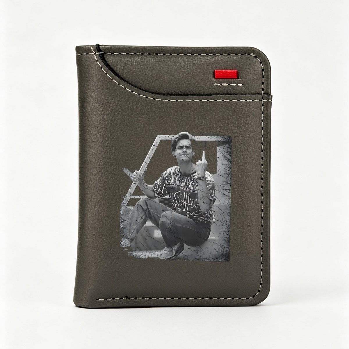 Man in Patterned Shirt Making Hand Gestures - Vertical Style Wallet