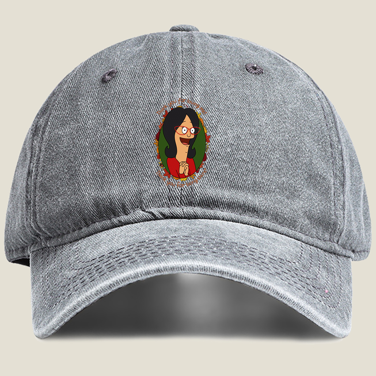 Thank You for Loving Me - Tina Belcher - Washed Denim - Baseball Cap