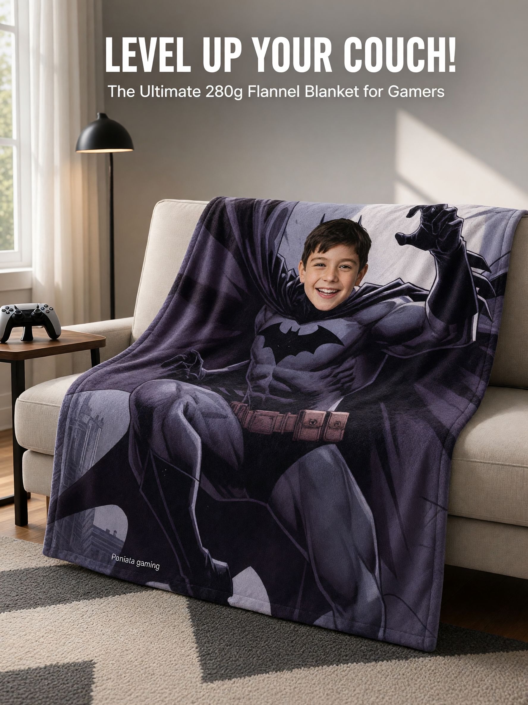 Personalized Face Photo Blanket Custom Superhero Comic Flannel Fleece Throw Cozy Soft Ideal Personalized Gift