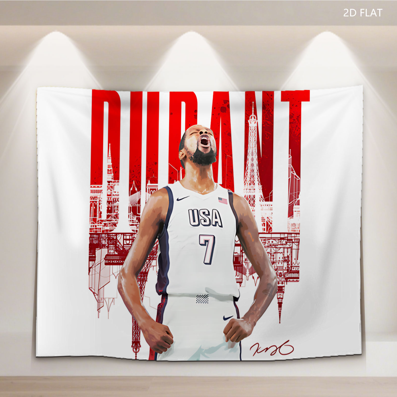 Kevin Durant USA Basketball 2024 Paris Olympics - Tapestry