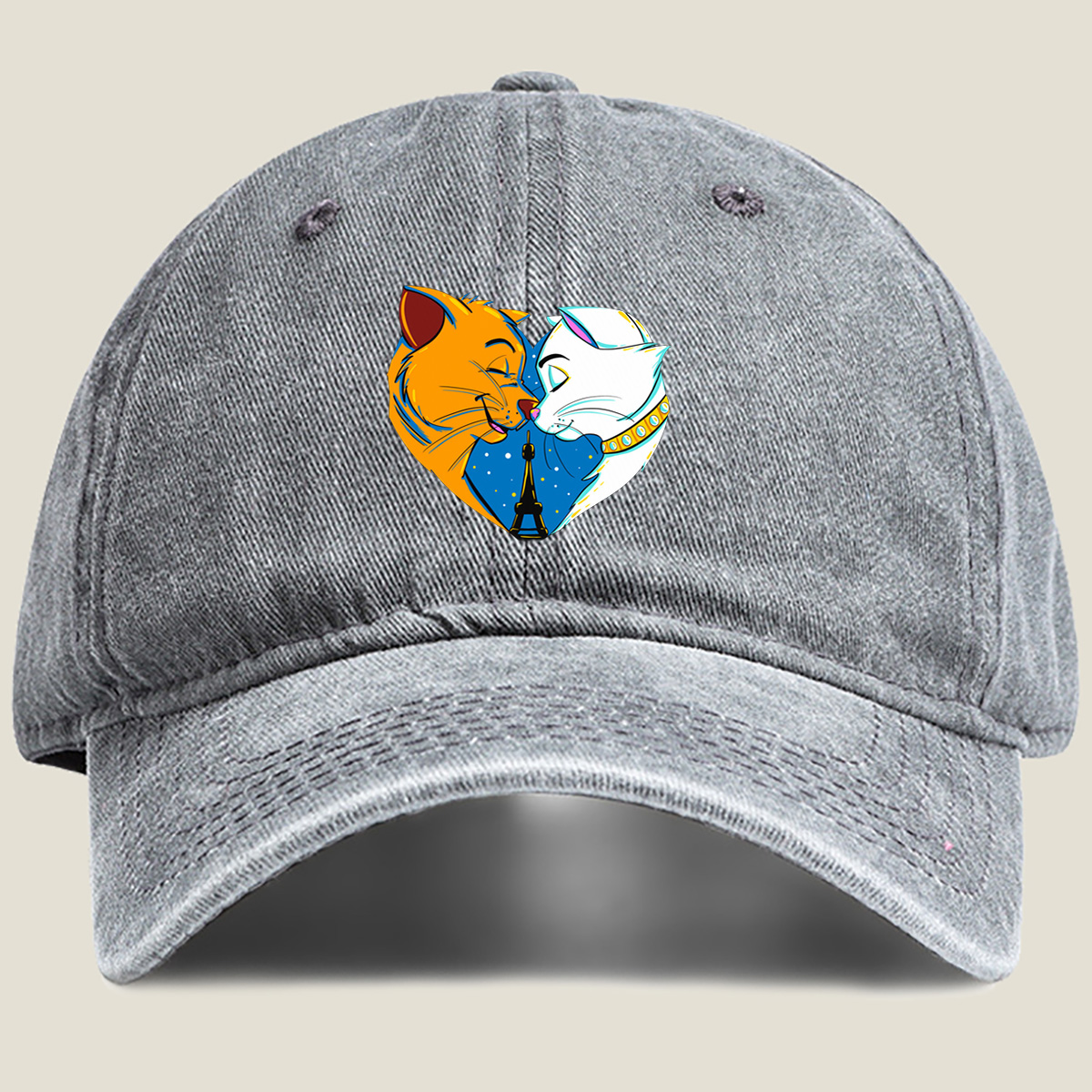 The Aristocats: Thomas O'Malley and Marie - Washed Denim - Baseball Cap