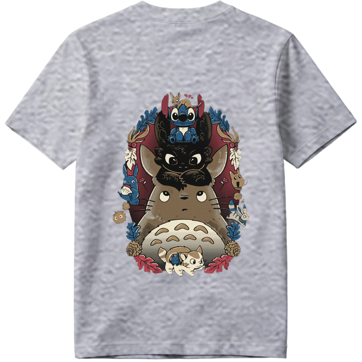 Totoro, Stitch, and Friends: A Whimsical Forest Gathering - Tee