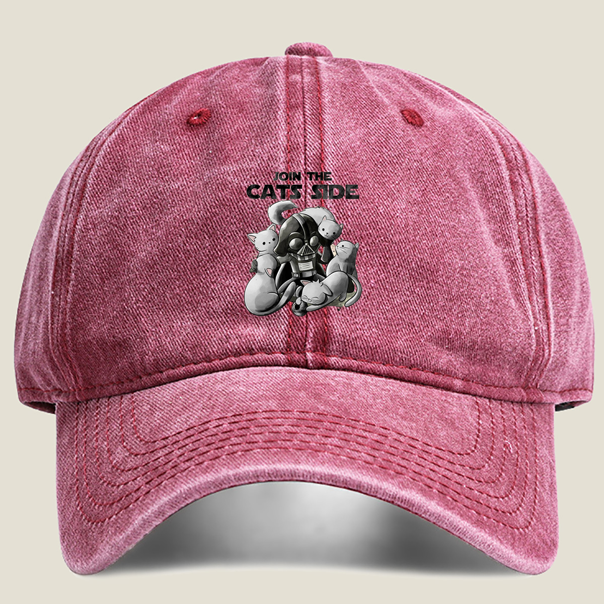 Join the Cats Side: Darth Vader and Kittens - Washed Denim - Baseball Cap