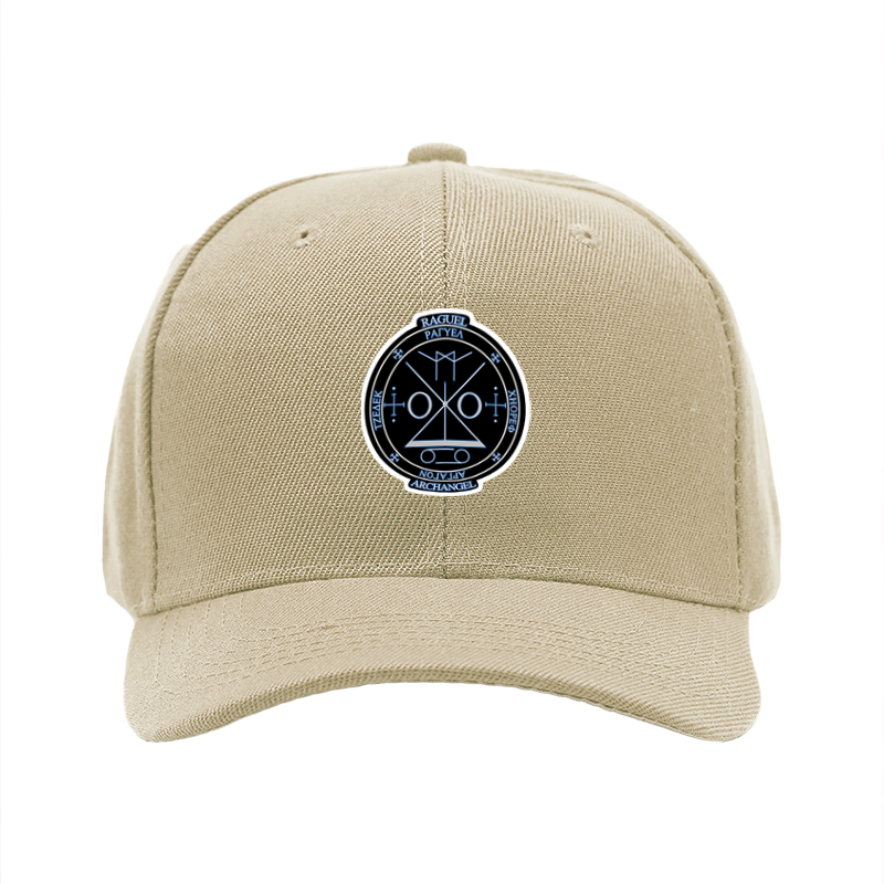 1pc New Baseball Cap with Archangel Raguel Symbol Print Unisex Adjustable Hat for Outdoor Activities and Casual Wear Suitable for Adults Who Love Mystical and Spiritual Designs