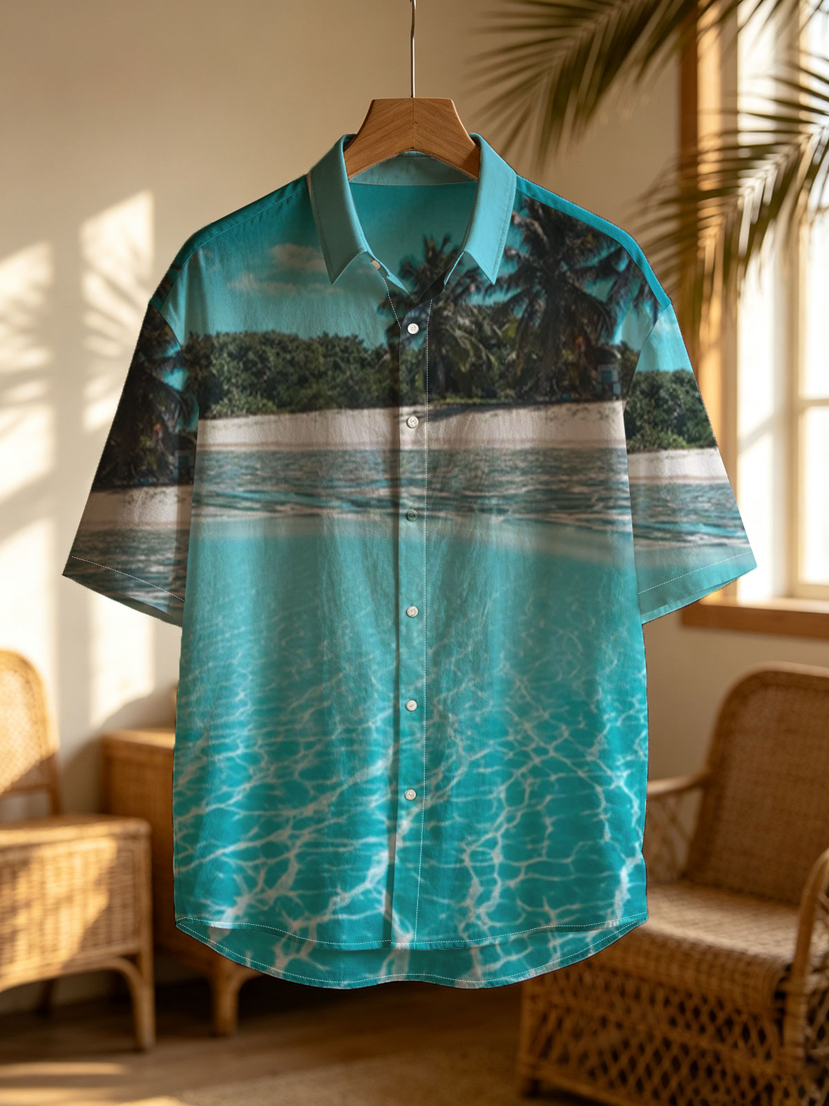 Crystal Clear Waters and Palm Trees on a Tropical Beach -  Shirt