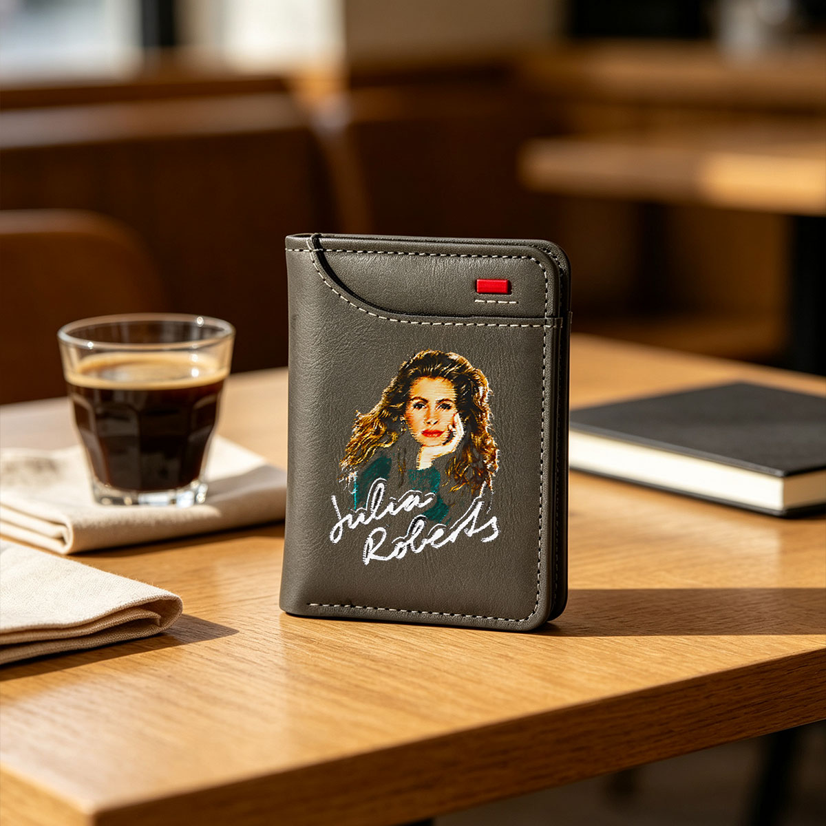 Julia Roberts Portrait with Signature - Vertical Style Wallet