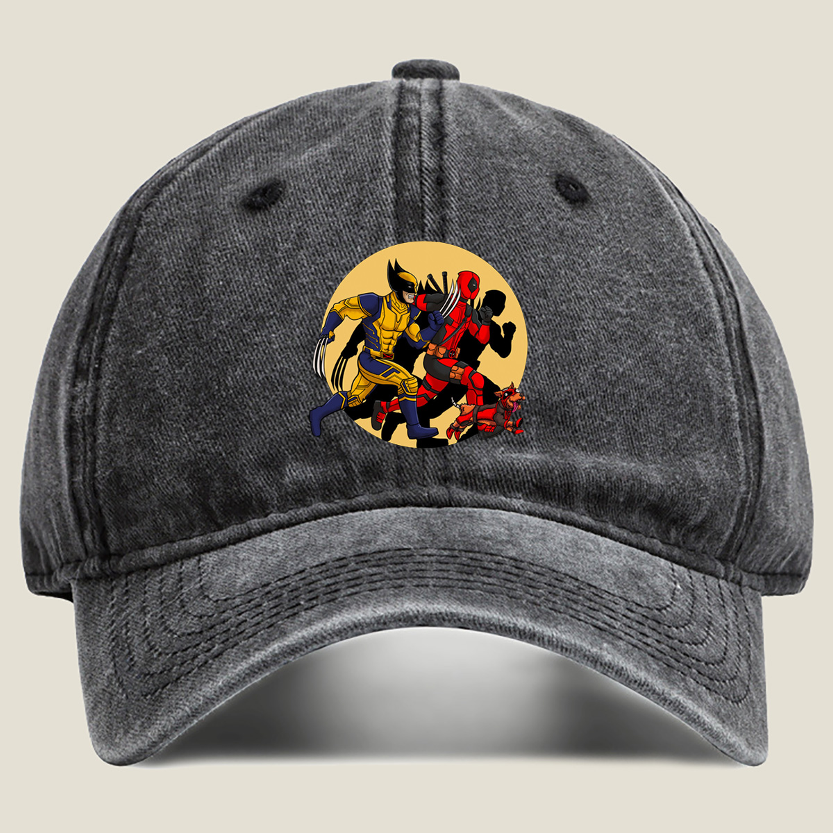 Wolverine and Deadpool with Dogpool - Washed Denim - Baseball Cap