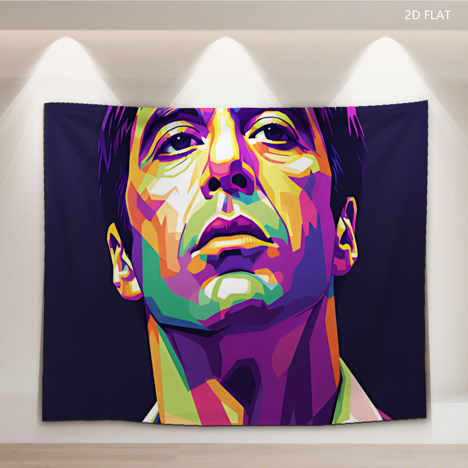 Colorful Portrait of a Man in Pop Art Style - Tapestry