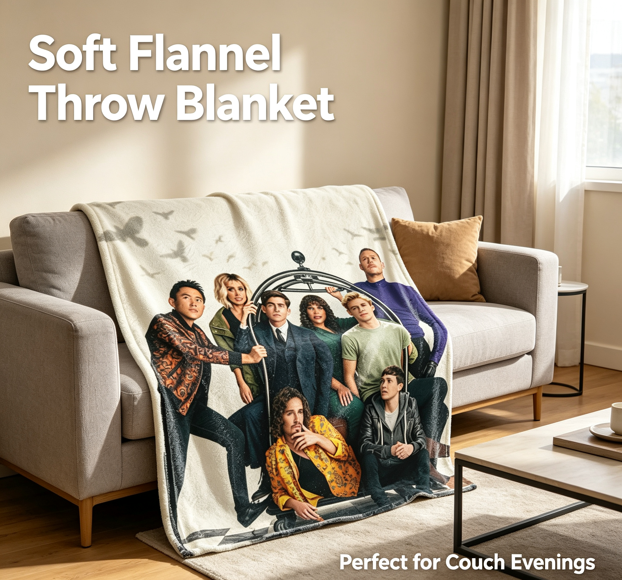 Custom Face Blanket The Umbrella Academy Flannel Blanket Cozy Home Decor Gift for Fans and Collectors