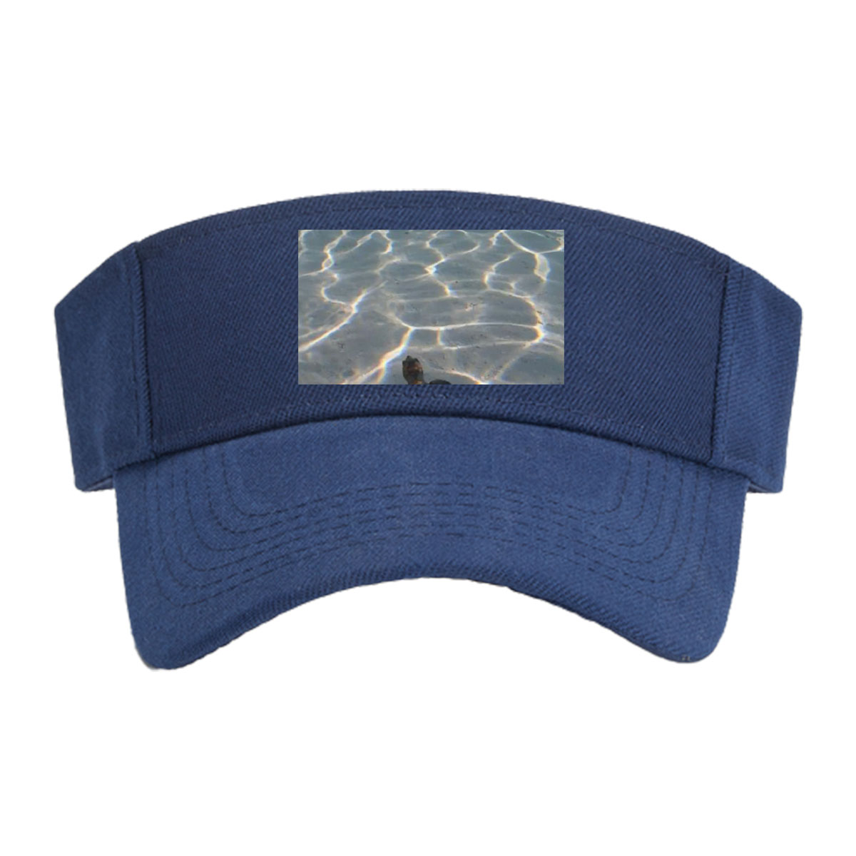 Sea turtle swimming over sandy ocean floor with sunlit ripples -  Visor cap
