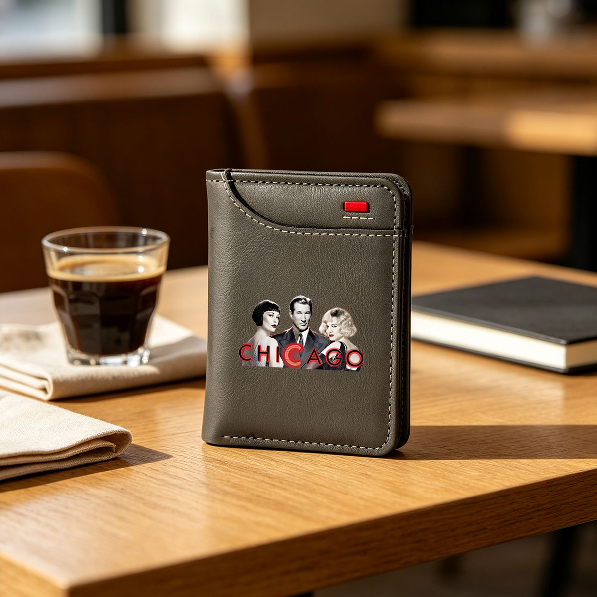 Chicago: Velma Kelly, Billy Flynn, and Roxie Hart in the Iconic Musical Drama - Vertical Style Wallet