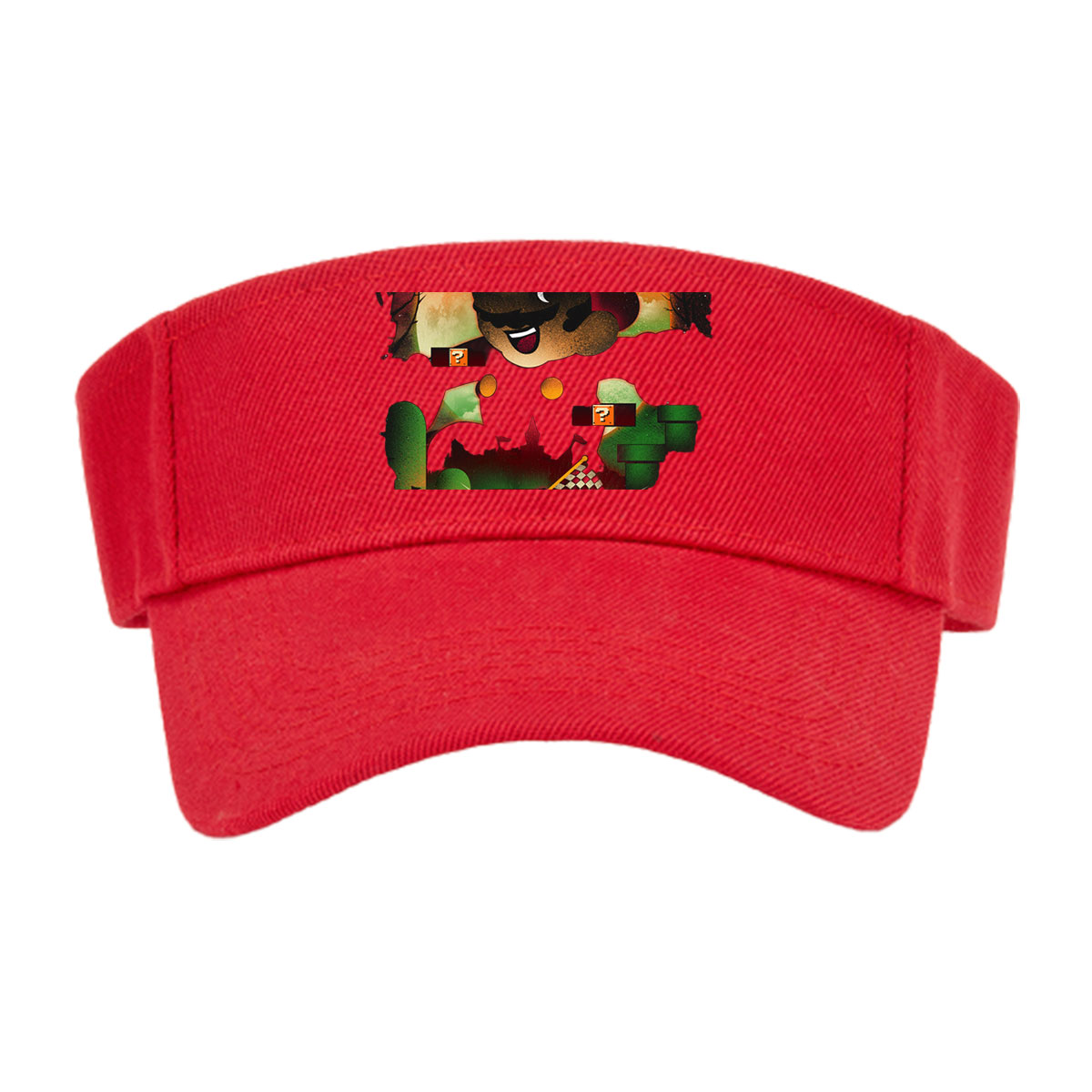 Mario and Luigi in a spooky adventure with question blocks and a checkered flag -  Visor cap