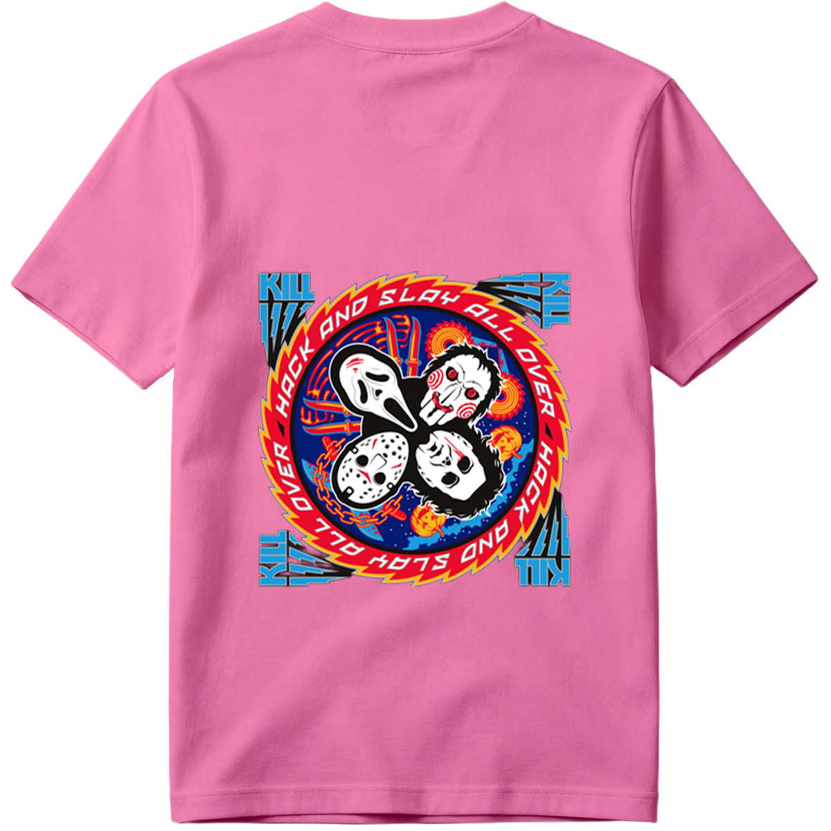Halloween Horror Icons: Michael Myers, Ghostface, Leatherface, and Jigsaw - Tee