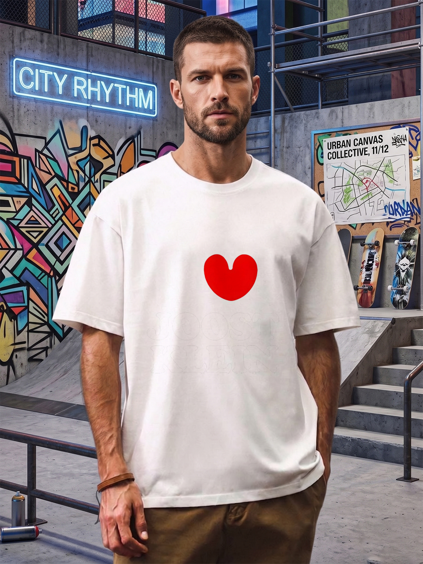 Men's Printed T-Shirt I Love Joost Klein Graphic Design Casual Round Neck Summer Lightweight Breathable Short Sleeve Tee for Fans and Music Lovers Adult Unisex Style