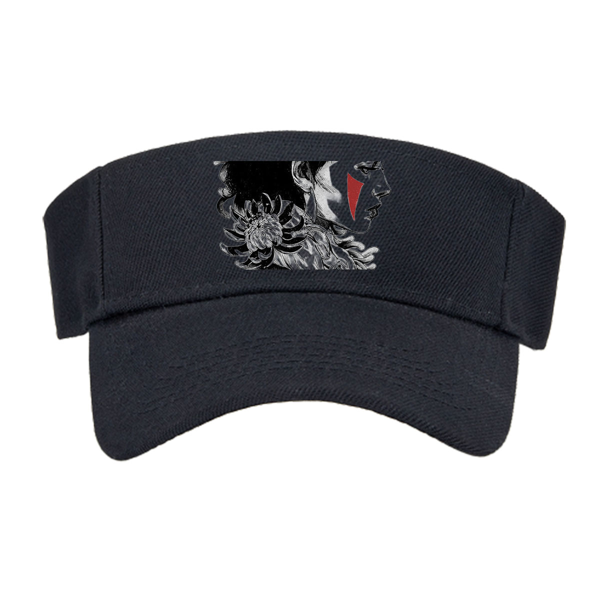 Geisha with Chrysanthemum and Red Accents -  Visor cap