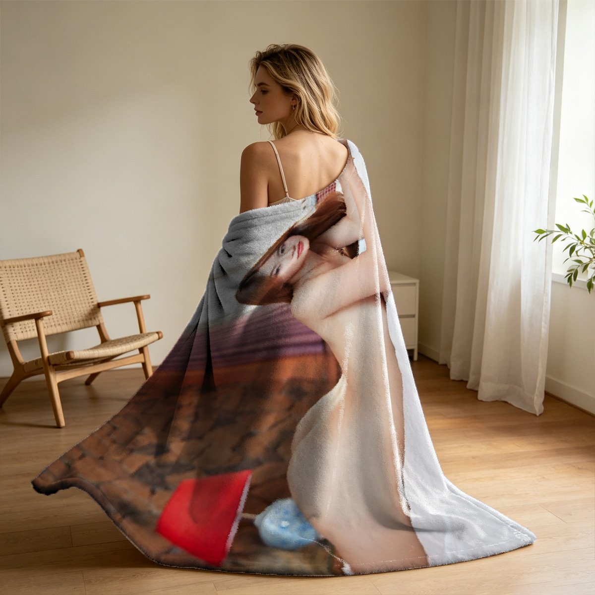 Maid in Bondage - Bound and Exposed in Latex Uniform - Blanket
