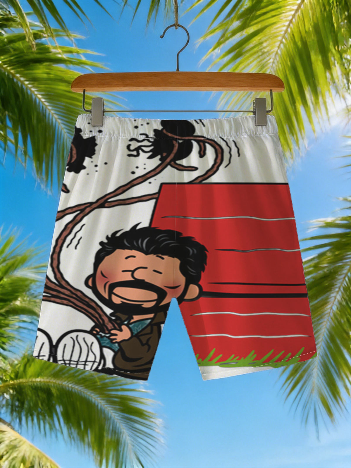 Man with Tentacles and Red Box -  Beach shorts