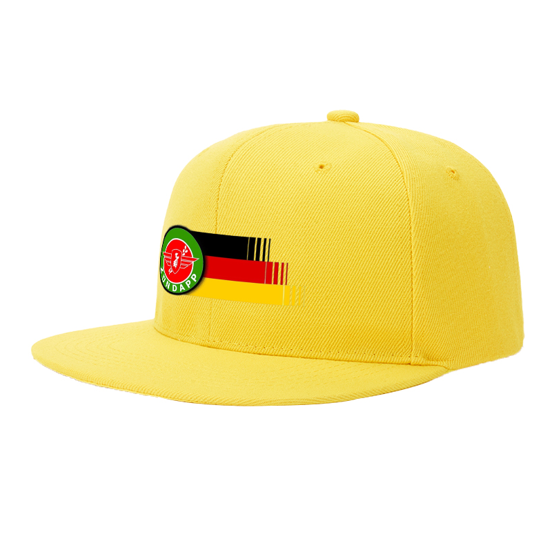 Flat Brim Baseball Cap Zundapp Logo Print Streetwear Underground Skate Style for Basketball Court Skate Park Urban Riders and Hip Hop Artists