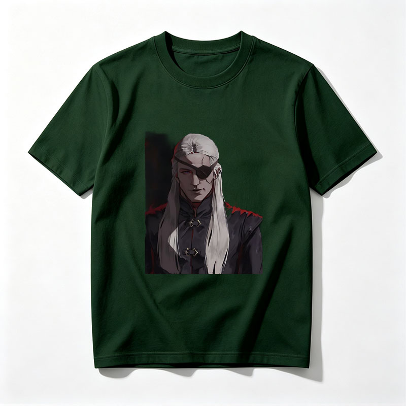Elderly Warrior with White Hair and Eye Patch in Dark Armor - Tee