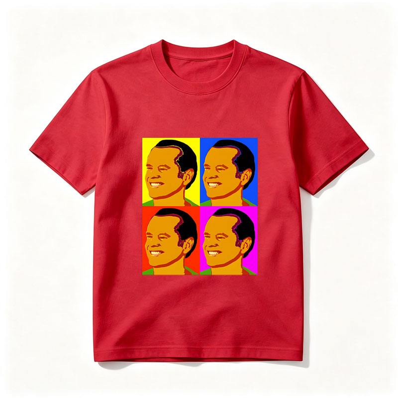 Pop Art Portrait of a Smiling Man in Four Color Blocks - Tee