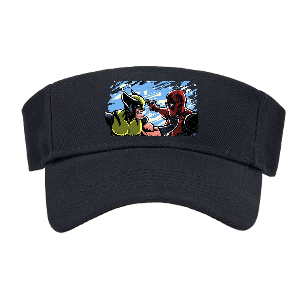 Wolverine vs Deadpool: Intense Face-Off in Comic Style -  Visor cap