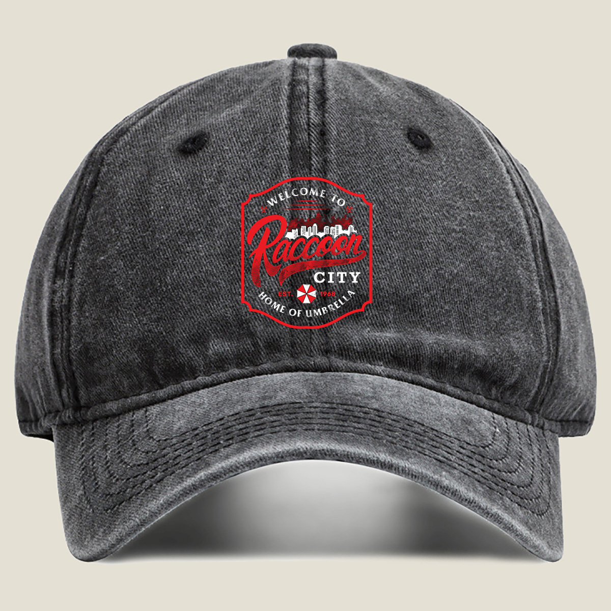 Welcome to Raccoon City: Home of Umbrella - Washed Denim - Baseball Cap