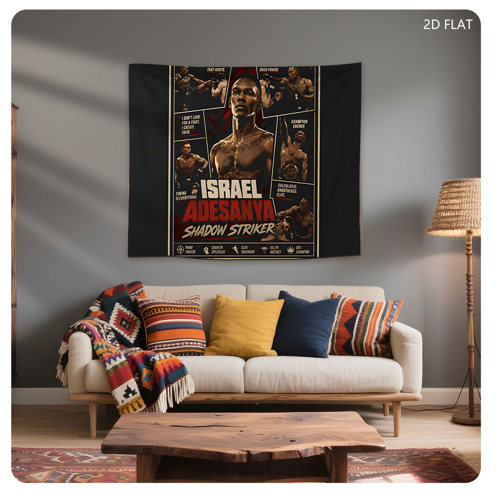 Israel Adesanya: Shadow Striker UFC Champion - Tapestry
