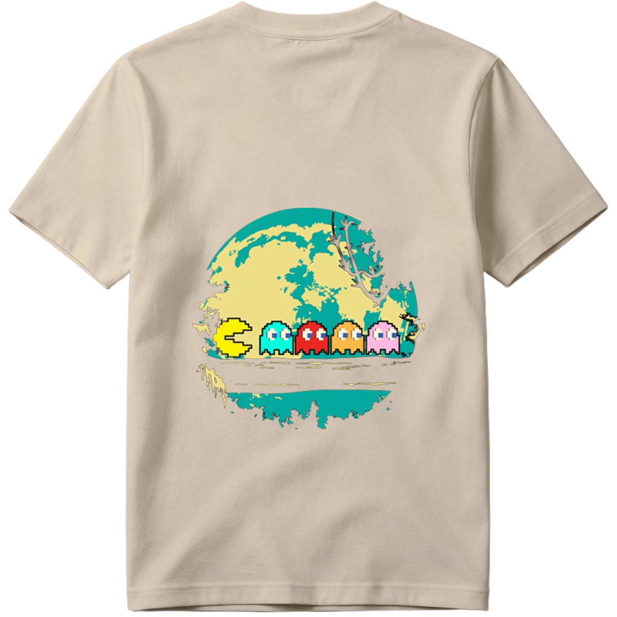 Pac-Man and Ghosts Under the Moon - Tee