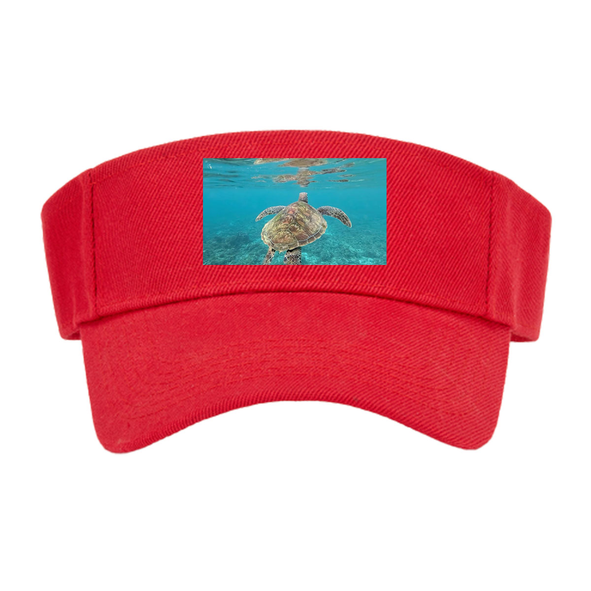 Sea Turtle Swimming in Clear Blue Waters -  Visor cap