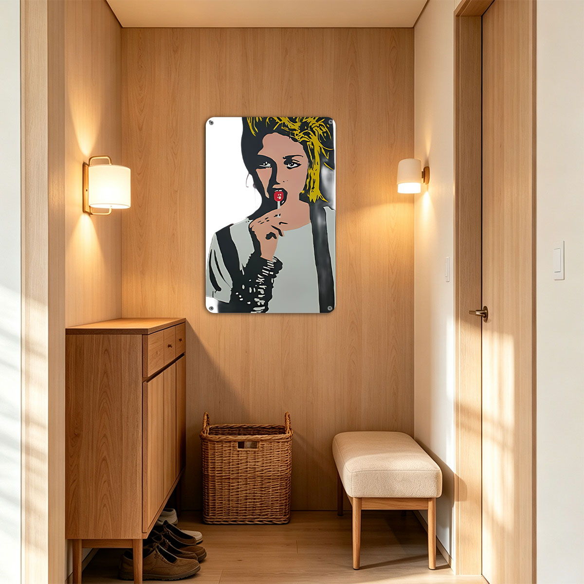 Pop Art Portrait of a Woman with Red Lollipop - painting
