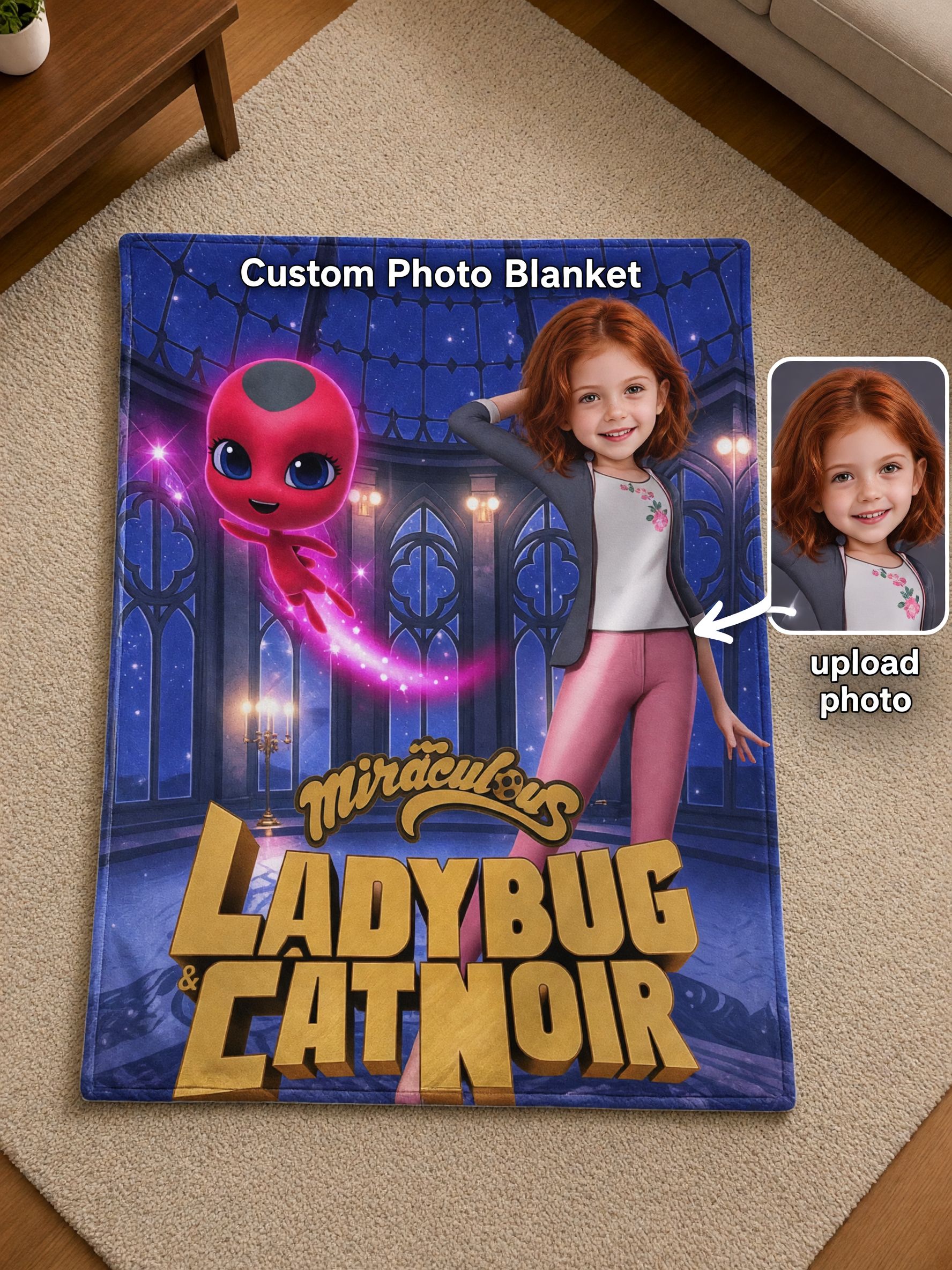 Personalized Photo Face Flannel Blanket Ultra Soft Custom Superhero Throw Bedding for Kids Cozy Birthday Keepsake Gift