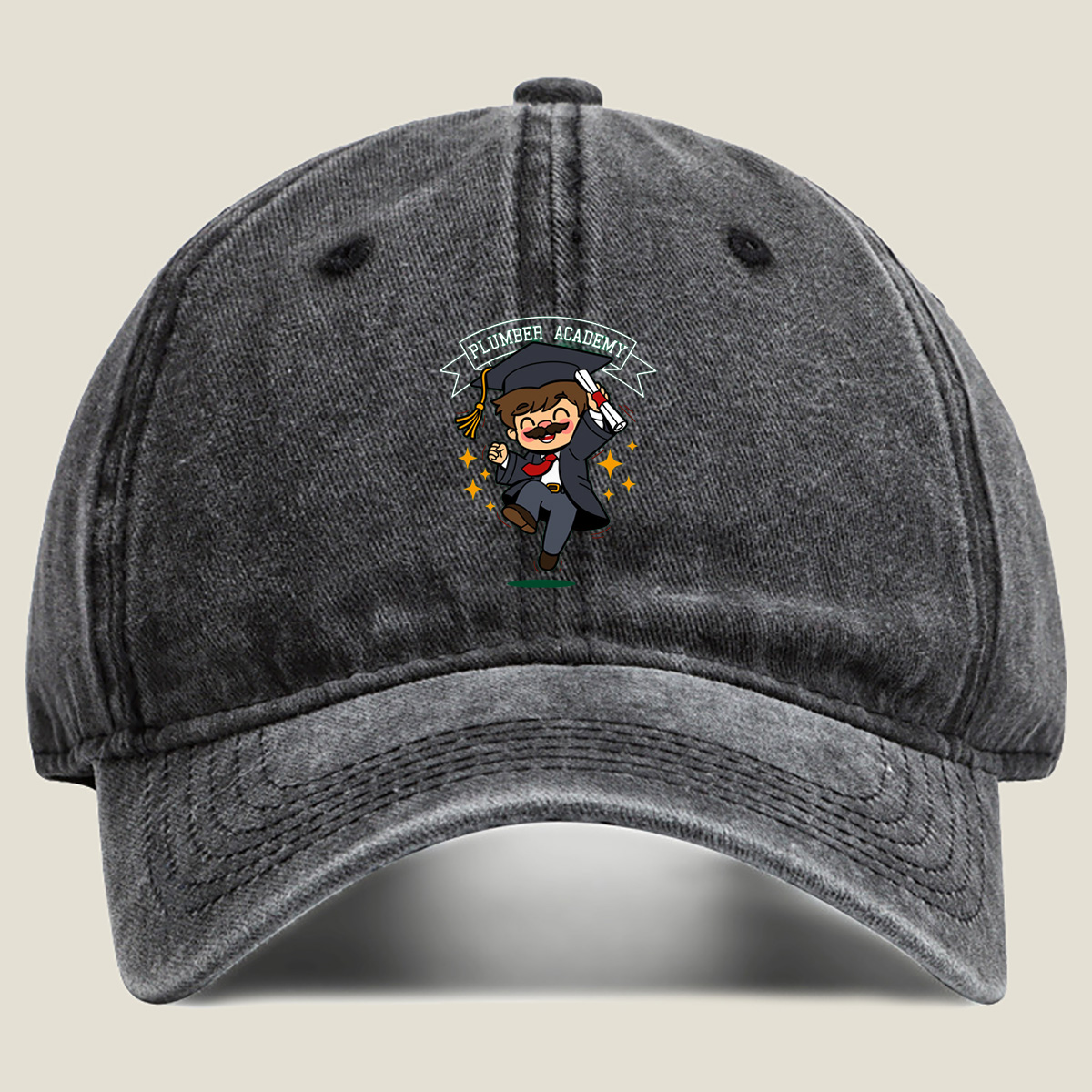 Plumber Academy Graduate Celebration - Washed Denim - Baseball Cap