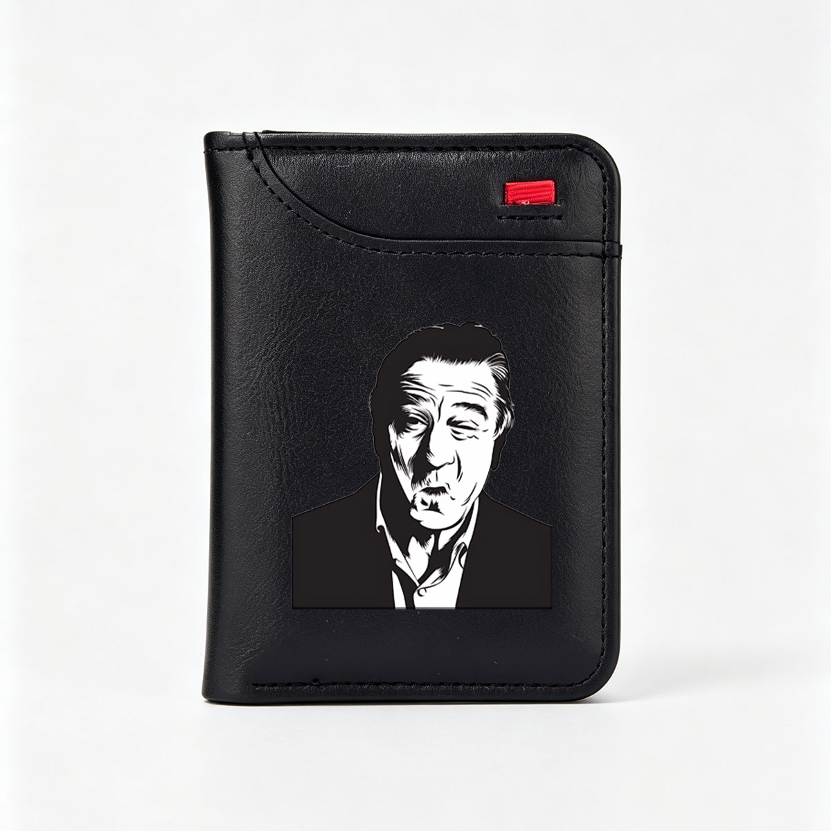 Robert De Niro in a stylized black and white portrait - Vertical Style Wallet