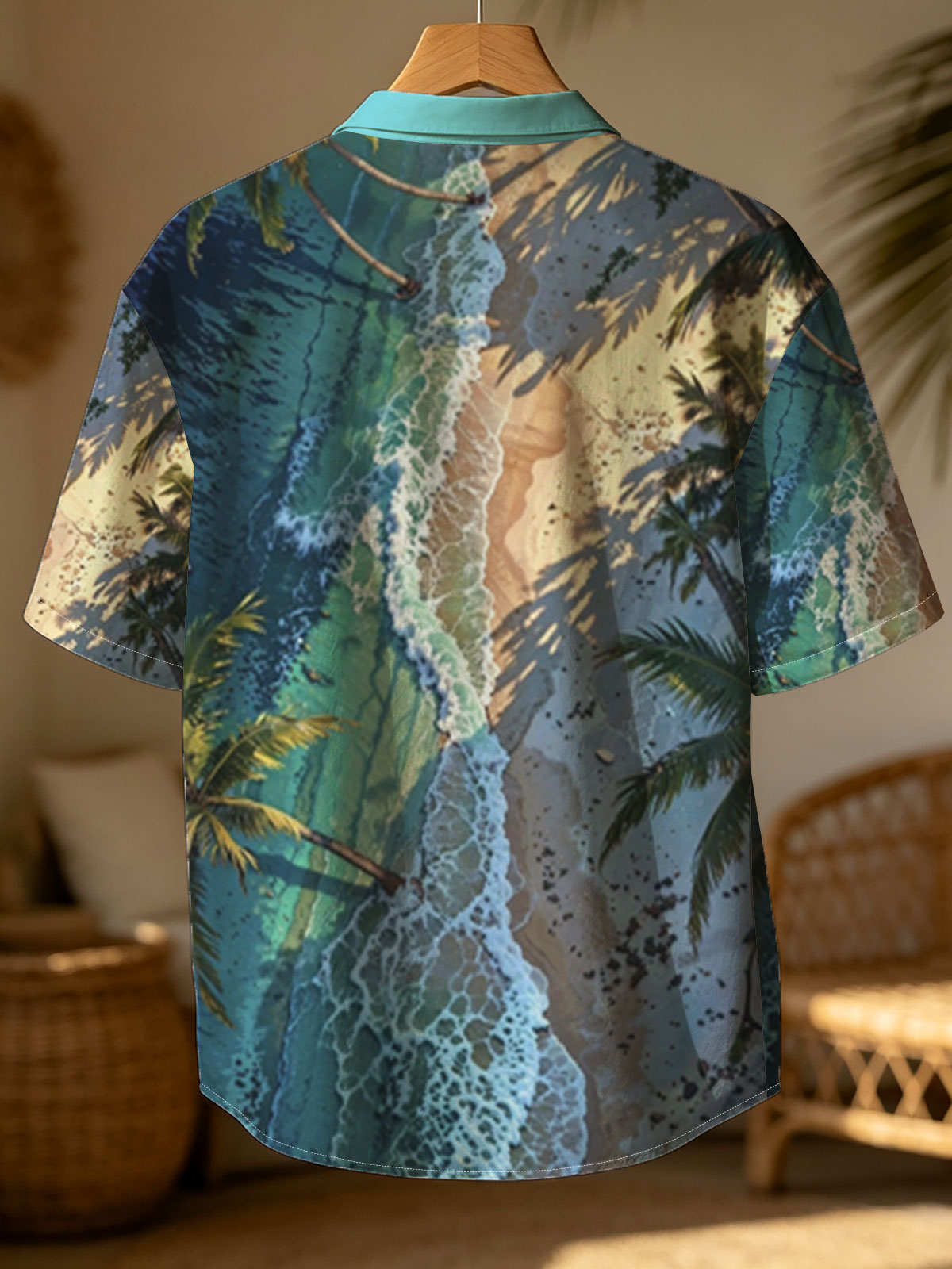 Tropical Beach with Palm Trees and Crystal Clear Waves -  Shirt