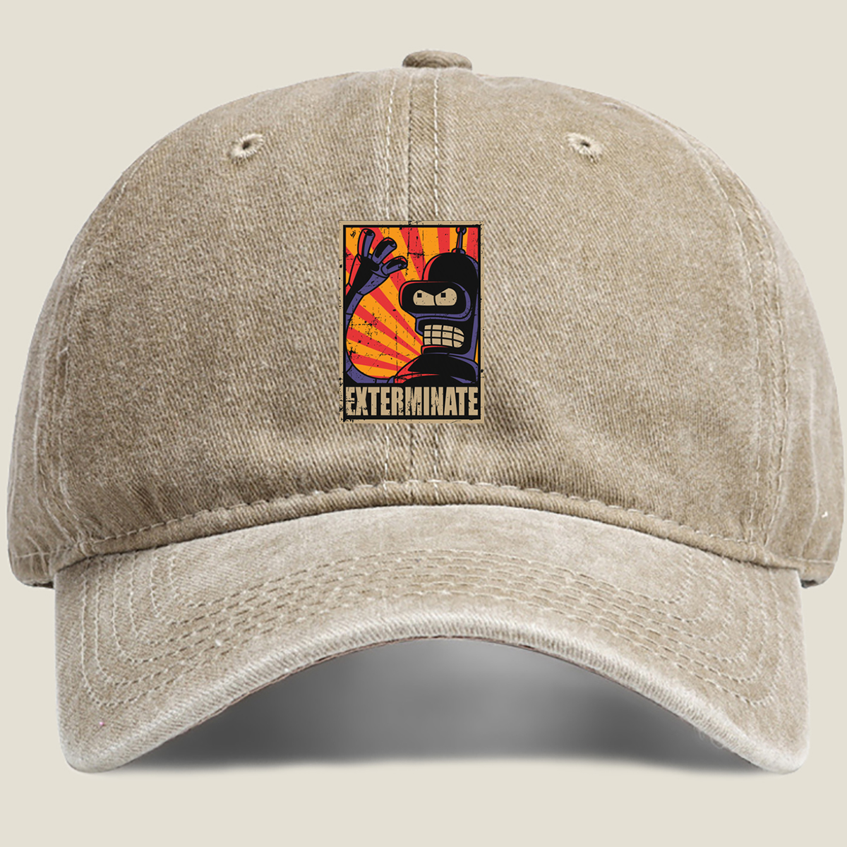 Futurama: Bender Exterminate Poster - Washed Denim - Baseball Cap