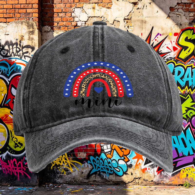 Unisex Classic Washed Cap with Rainbow Leopard Print and Stars Design | Casual Streetwear Hat for Outdoor Activities, Travel, and Daily Wear | Perfect for Young Adults and Trendy Fashion Lovers