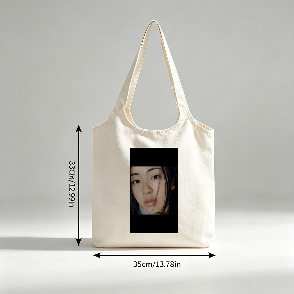 Yuki Kajiura in a Close-Up Portrait with Soft Lighting and Gentle Expression - Canvas shoulder bags/