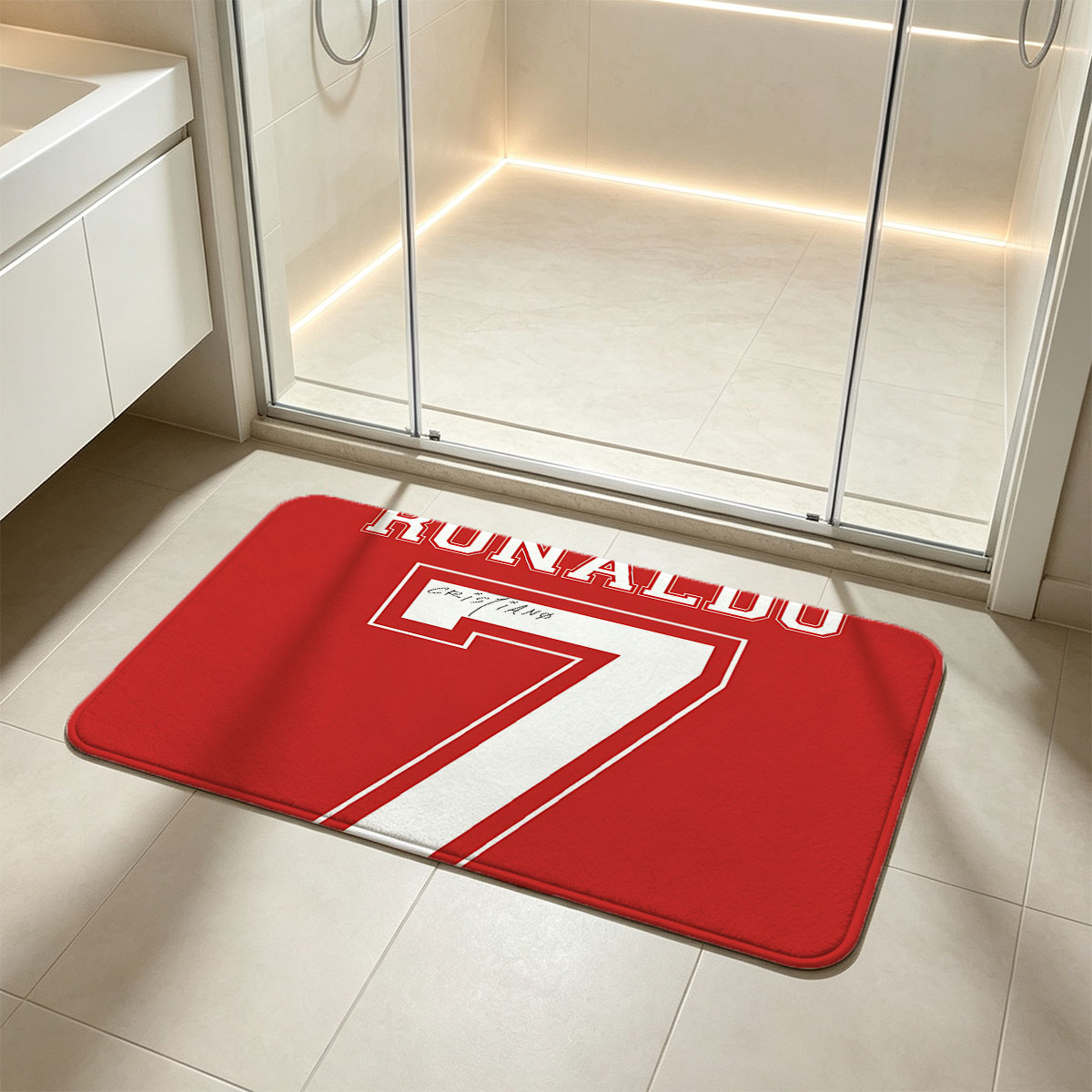 Ronaldo 7 - Cristiano Ronaldo Jersey Design - Flannel floor mat