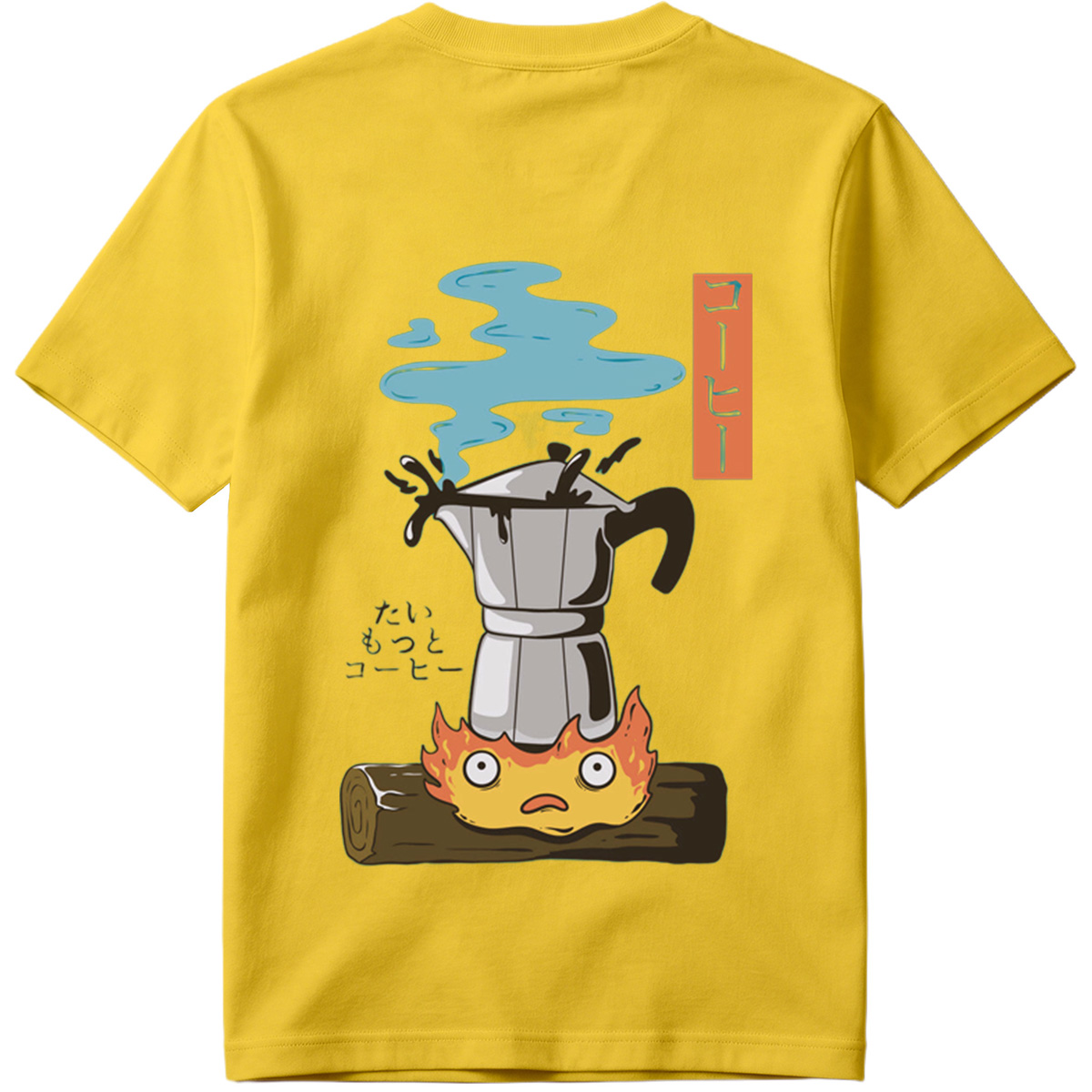 Coffee Pot and Flame Character - Tee