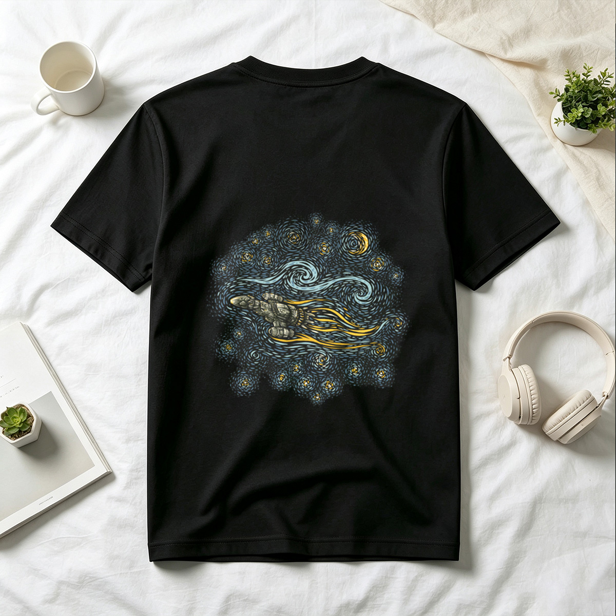 Cyberpunk Hand in Starry Night - Tee