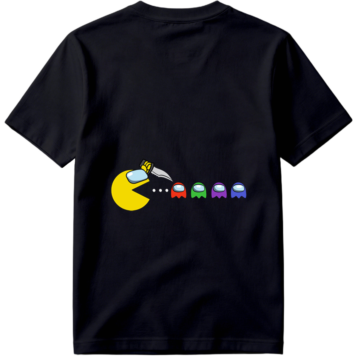 Pac-Man Meets Among Us Characters - Tee