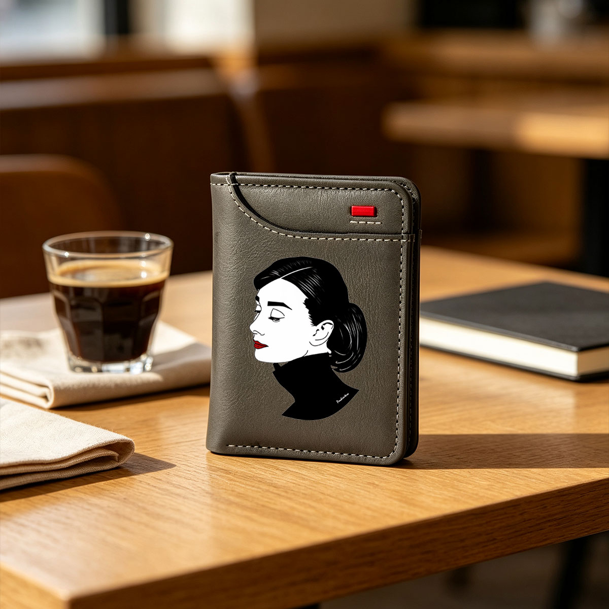 Audrey Hepburn Profile Portrait - Vertical Style Wallet