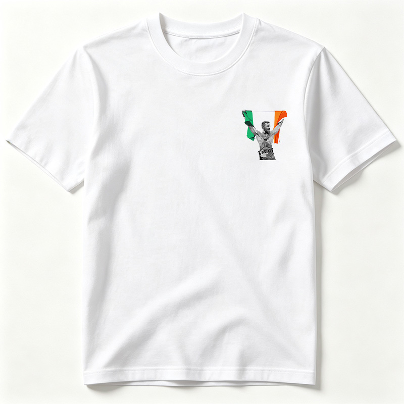 Conor McGregor Celebrates with Irish Flag and UFC Belt - Tee