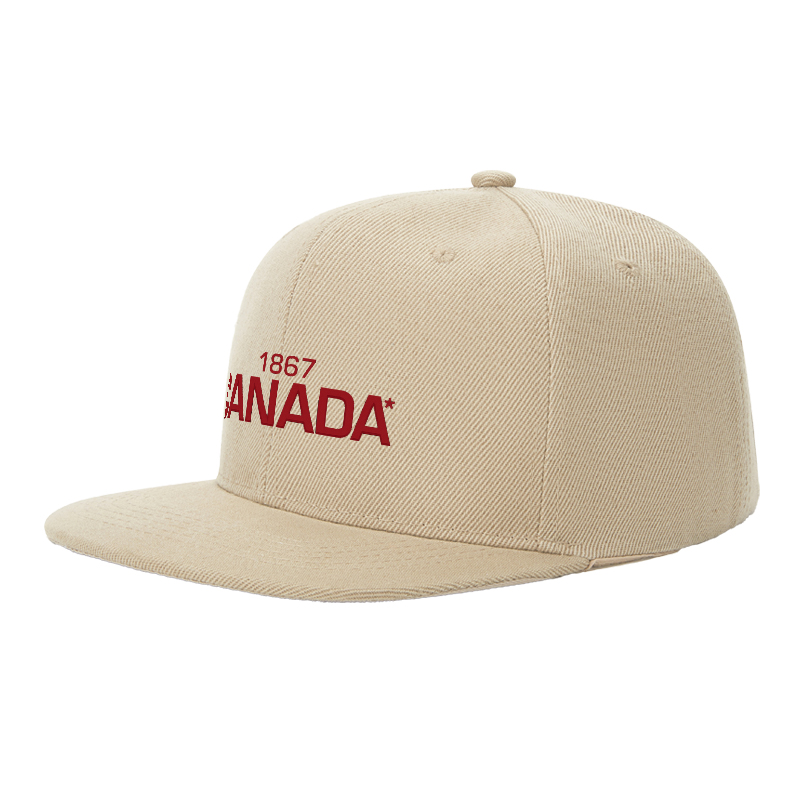 Flat Brim Baseball Cap 1867 Canada Logo Print Streetwear Underground Skate Style for Basketball Court Skate Park Urban Lifestyle Designed for Skaters Rappers Streetwear Enthusiasts