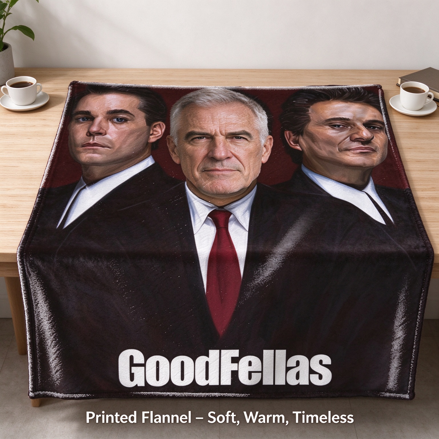 Custom Face Photo Flannel Throw Blanket, Soft Anti-Pilling Fleece Bed Spread, Ideal Personalized Gift for Movie Fans