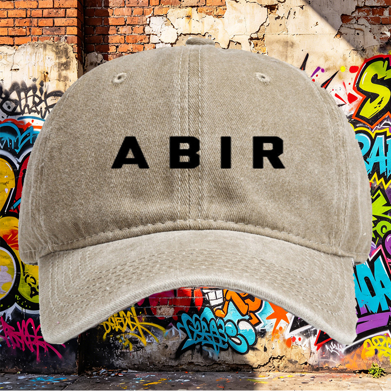 Unisex Classic Washed Cap with ABER Logo Print – Casual Streetwear Hat for Outdoor Activities, Urban Lifestyle, and Daily Wear – Perfect for Adults Seeking Comfortable and Stylish Headwear