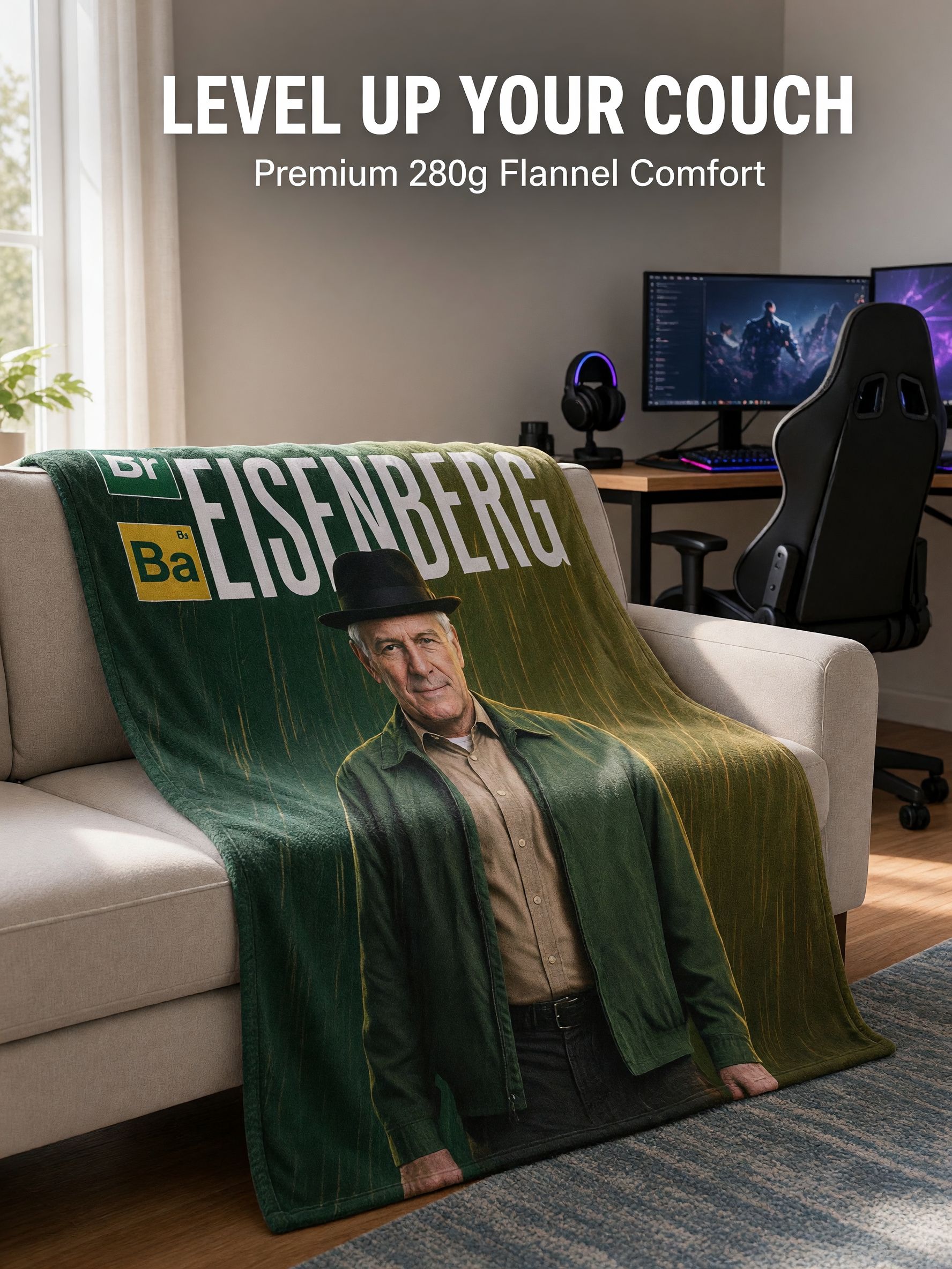 Custom Face Photo Blanket, Personalized Picture Flannel Throw Blanket for Couch Sofa Bed, Unique Cozy Keepsake Gift