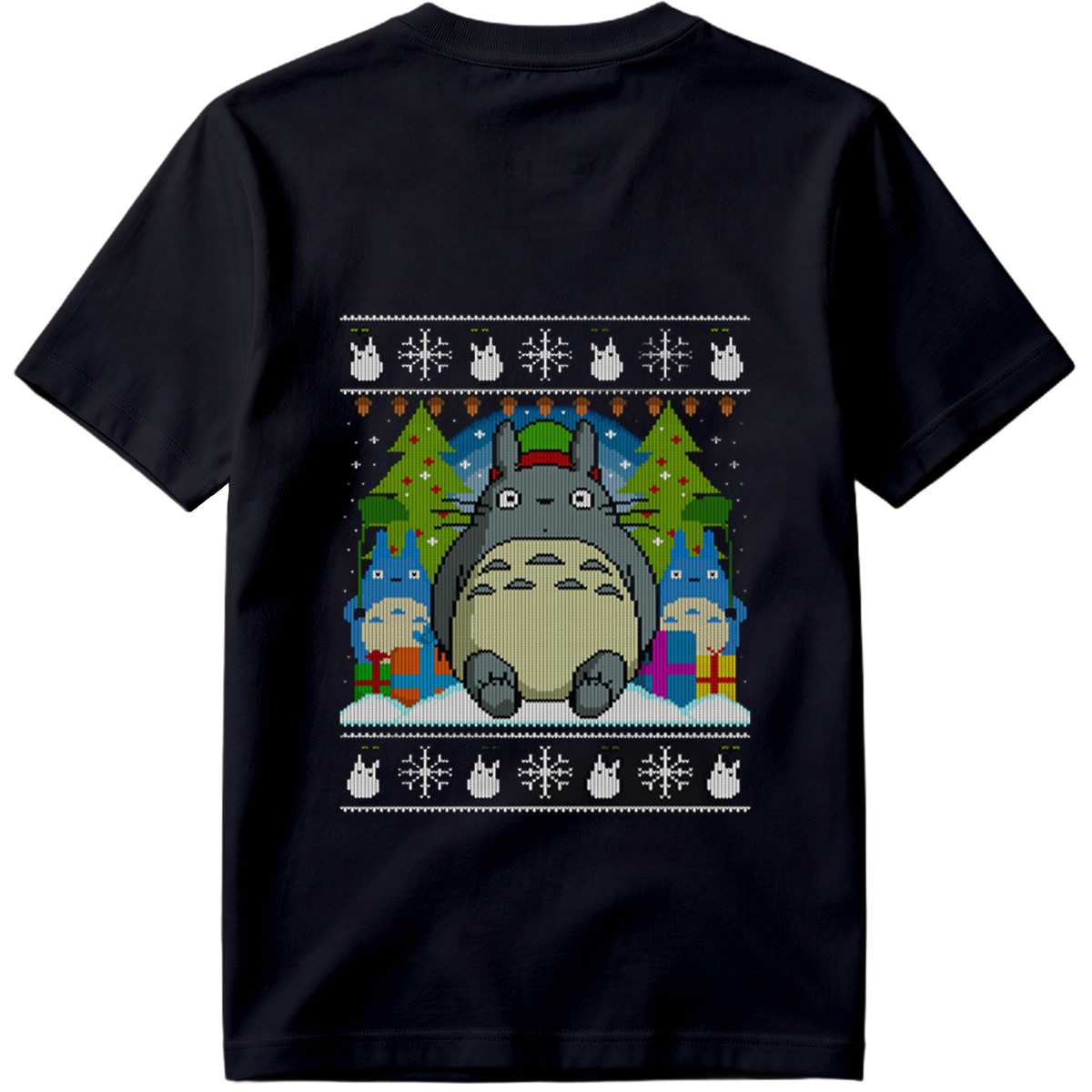 Totoro Christmas Sweater Design - Tee