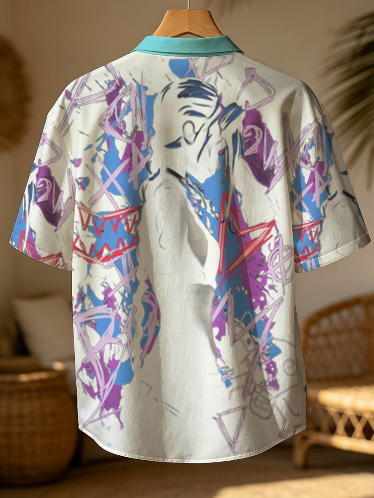 Silhouetted Figure with Abstract Graffiti Background -  Shirt